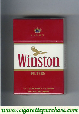 Winston with eagle from above Filters on red cigarettes hard box